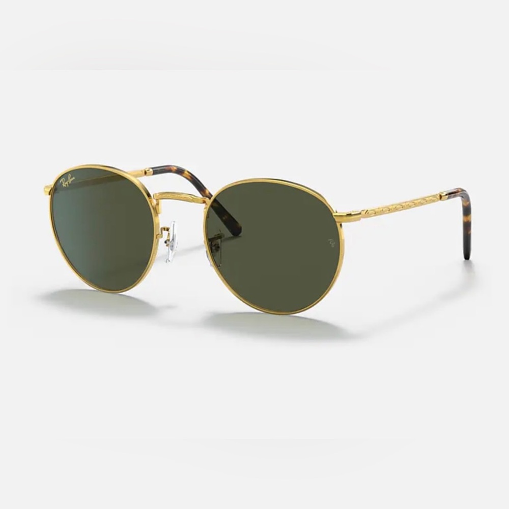 Ray Ban- New Round style, polished gold sunglasses
